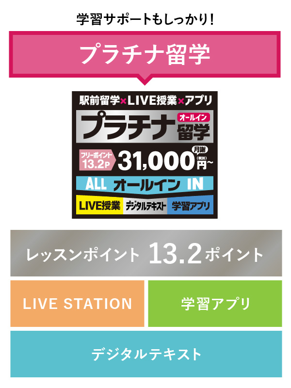 「プラチナ留学」学習サポートもしっかり!